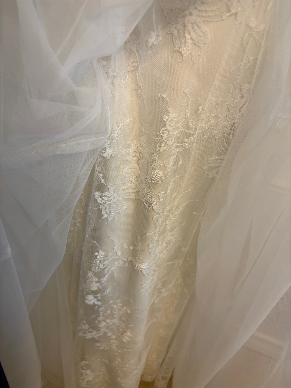 Blue and White Embroidered Halter Evening Dress - Picture 4 of 9